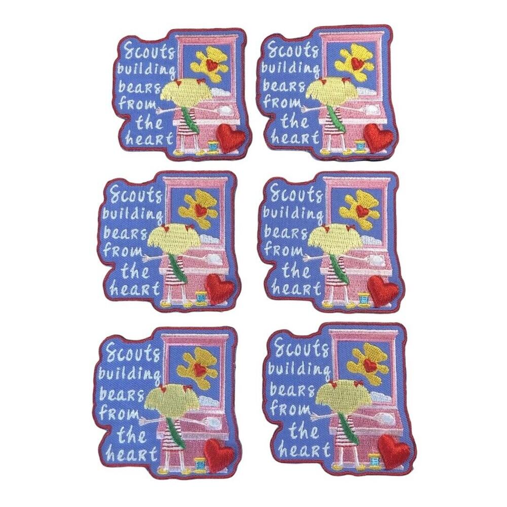Lot Of 6 Girl Scouts sash vest patch Building Bears From The Heart